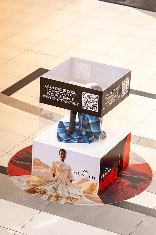 Menlyn mall Winter Edit display box in mall