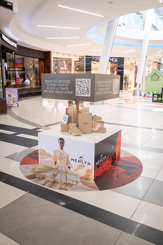 Menlyn mall Winter Edit display box in mall